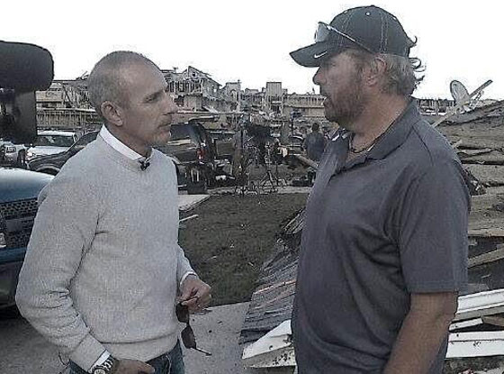 Toby Keith surveys the tornado wreckage in his hometown.