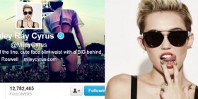 On her Twitter profile photo, Miley Cyrus makes an interesting gesture.